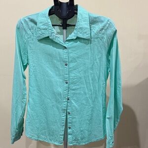 Pretty Rebellious Turquoise Button-Down Shirt